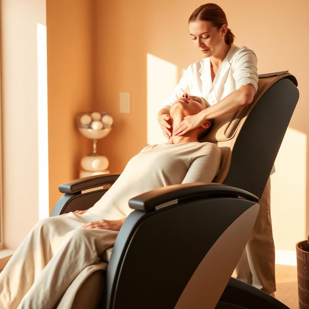 seated chair massage treatment setting